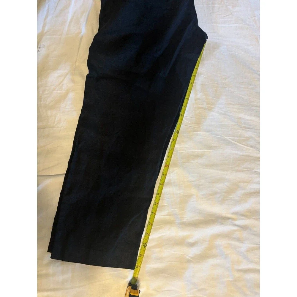 Women's Zara 100% Linen Black Pull-On Utility Pants EU/US L